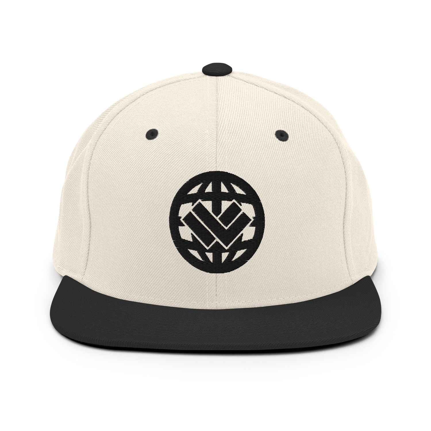 “The Global Game” Beige Snapback Lacrosse Hat - Front 