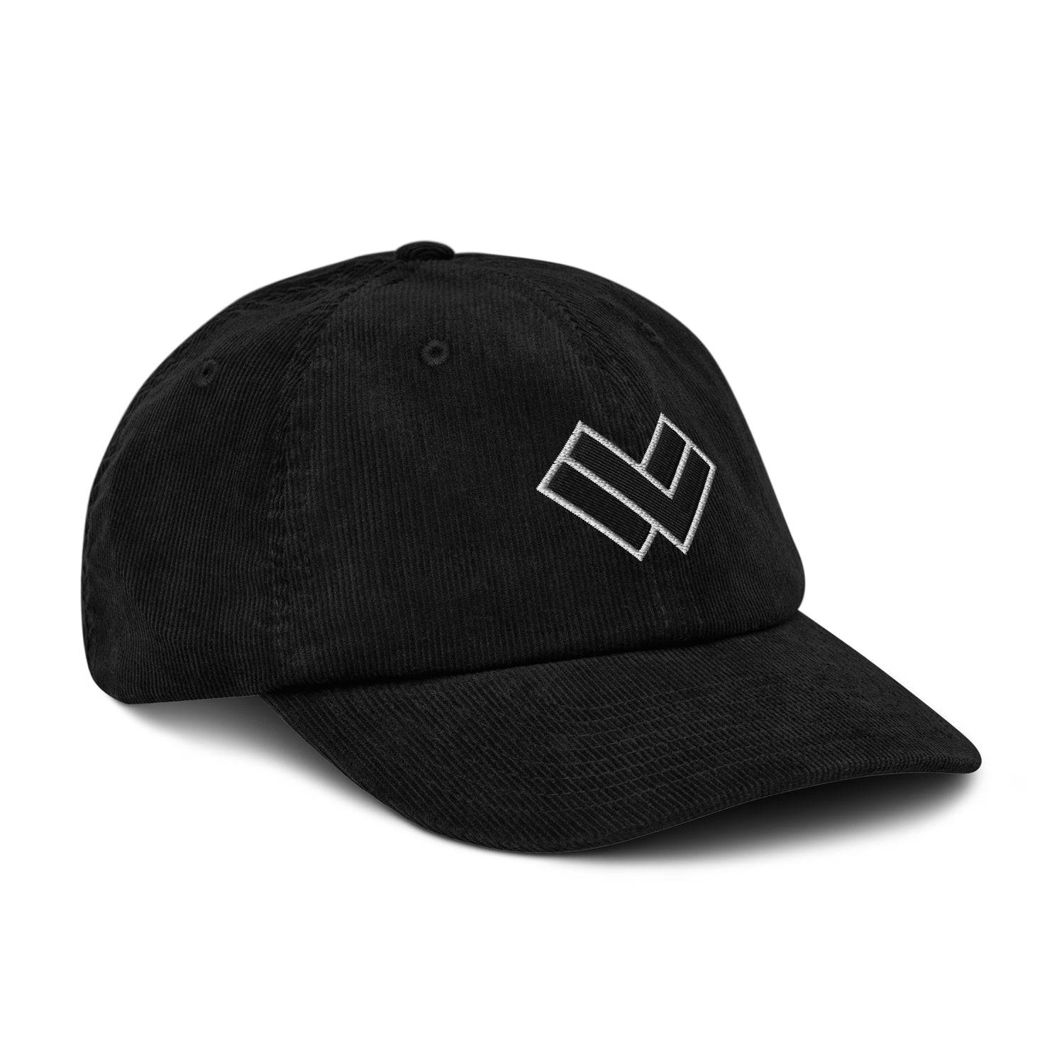 Premium Lacrosse Corduroy ‘Dad Hat’ - Black Right Front 