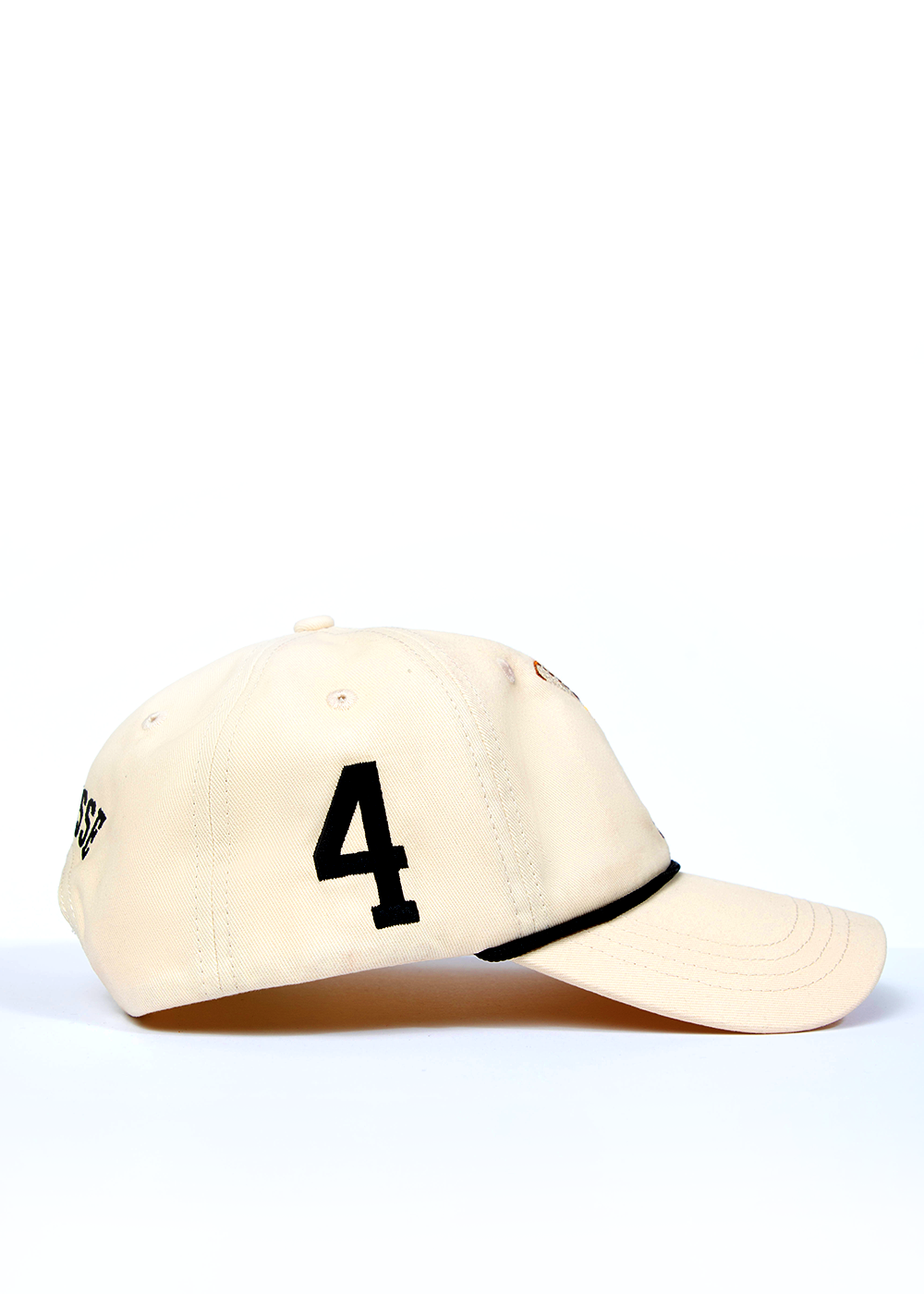 Cream Lacrosse Ball Cap with Braided Rope