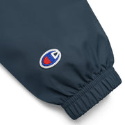 Women's “Lax World x Champion” Cradle Multi-shaded Packable Lacrosse Jacket - Navy top of the Hand 