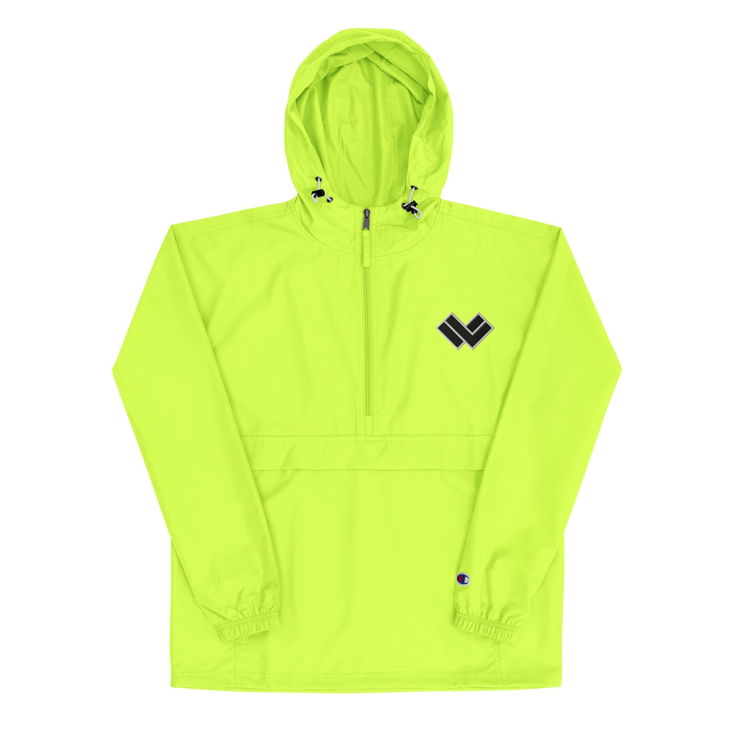 Women's “Lax World x Champion” Cradle Multi-shaded Packable Lacrosse Jacket Green Front 
