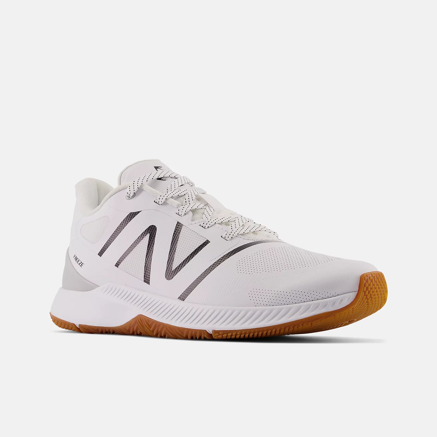 Premium White New Balance - Freezelx V4 Box Lacrosse Shoes  - Right Front 