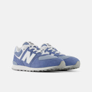 Classic New Balance 574 Mercury Blue Lacrosse Shoes - Right Front 