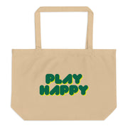 Beige Play Happy Large Organic Tote Lacrosse Bag Front