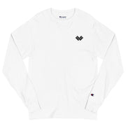 Lax World Cradle Long Sleeve B/W Lacrosse Tee By Champion - Front 
