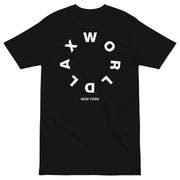 Black Oversized Wordmark Crew Neck Lacrosse T Shirt - Black Front 