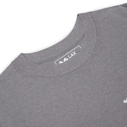 Premium “Lax World Japan Trip 2024” Black and Grey Lacrosse Tee - Front top 