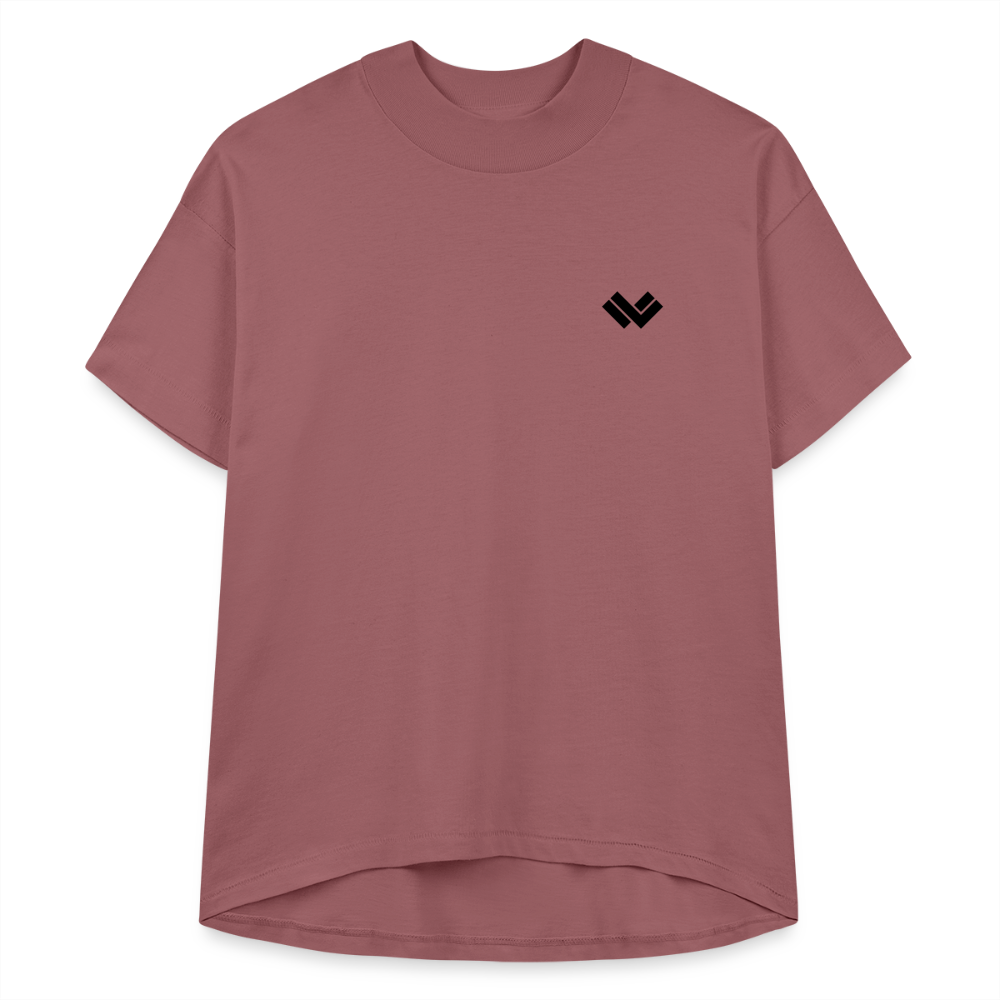 Women’s Lacrosse Hi-lo Tee - dusty pink Front with Logo 
