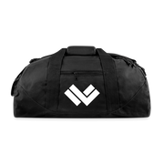 LAX World’s Sideline Duffel Black and Navy Lacrosse Bag- Front 