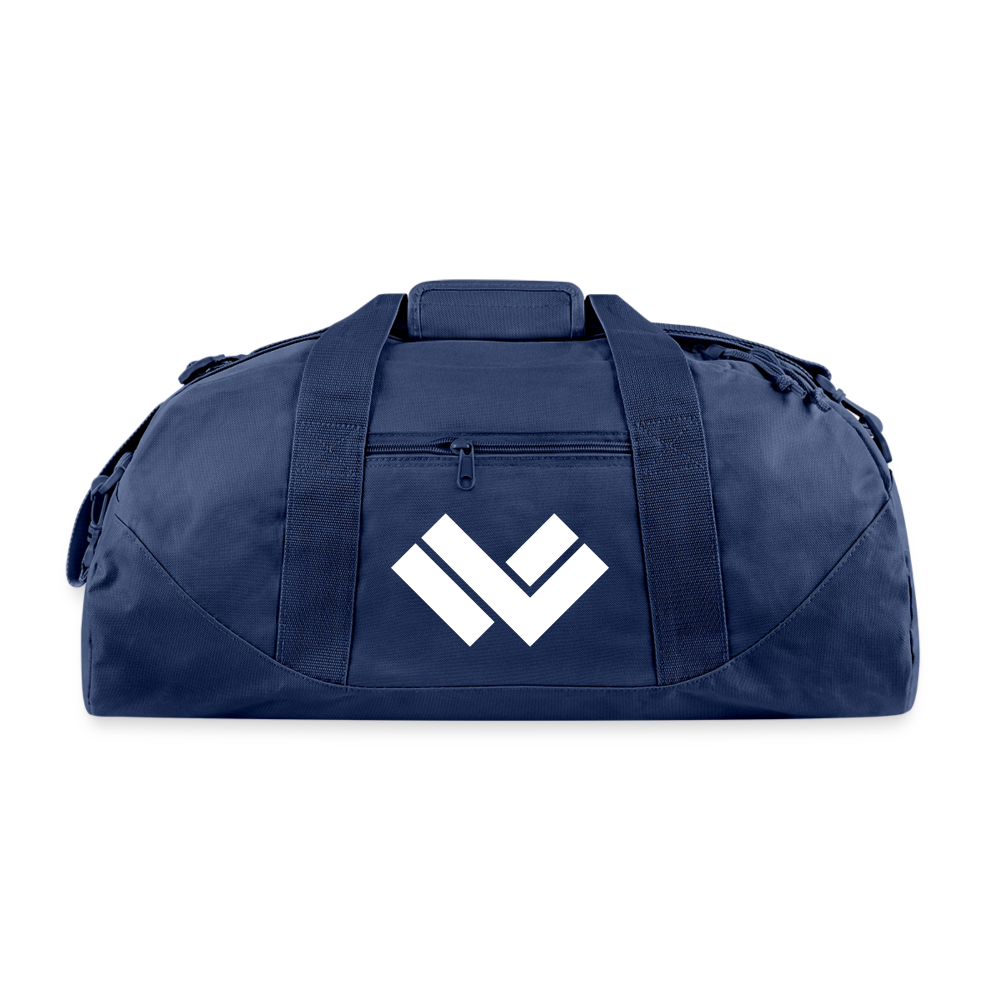 LAX World’s Sideline Duffel Black and Navy Lacrosse Bag - Navy Front 