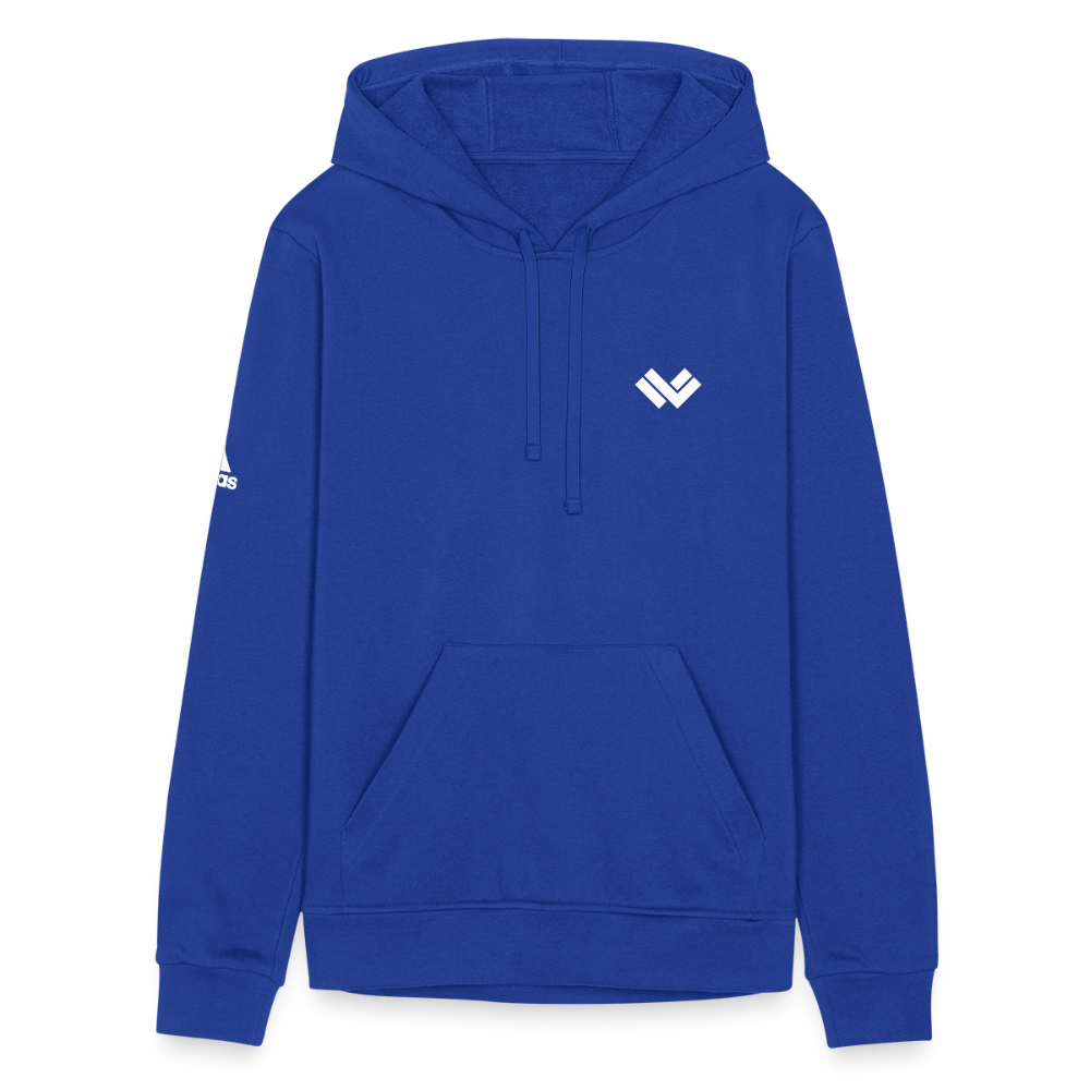 LAX World x Adidas Unisex Fleece Lacrosse Hoodie - royal blue Front  With Logo 
