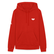LAX World x Adidas Unisex Fleece Lacrosse Hoodie- red Front with Logo 