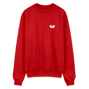 Champion’s Unisex Multi-shaded Powerblend Lacrosse Sweatshirt - Red Front 