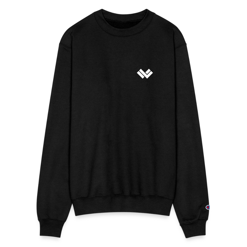 Champion’s Black Unisex Powerblend Lacrosse Sweatshirt - Front black 