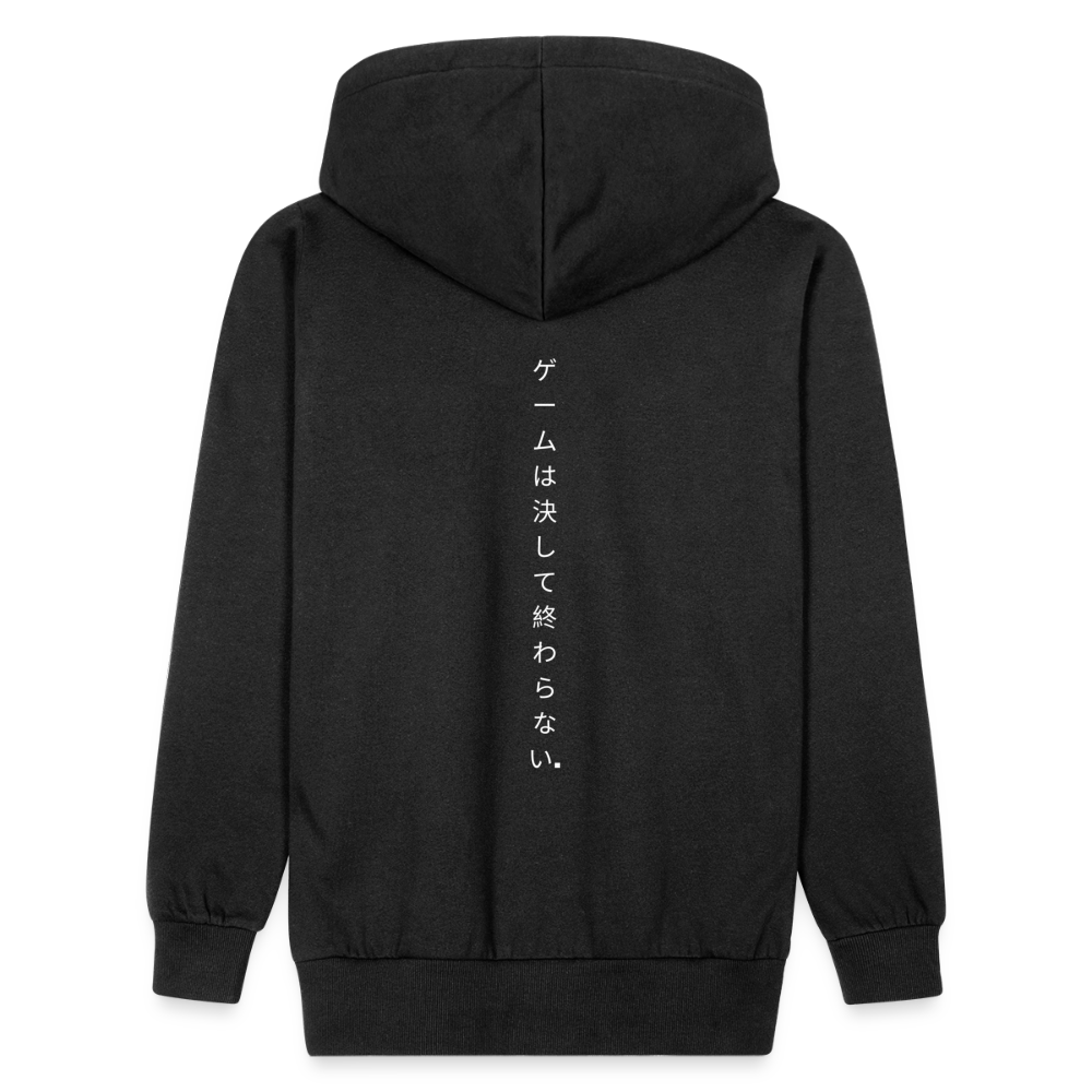 Shawl Collar Lacrosse Hoodie ’The Game Never Ends’ Back
