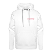 “The Global Game” Unisex Heavyweight White Lacrosse Hoodie - Front 