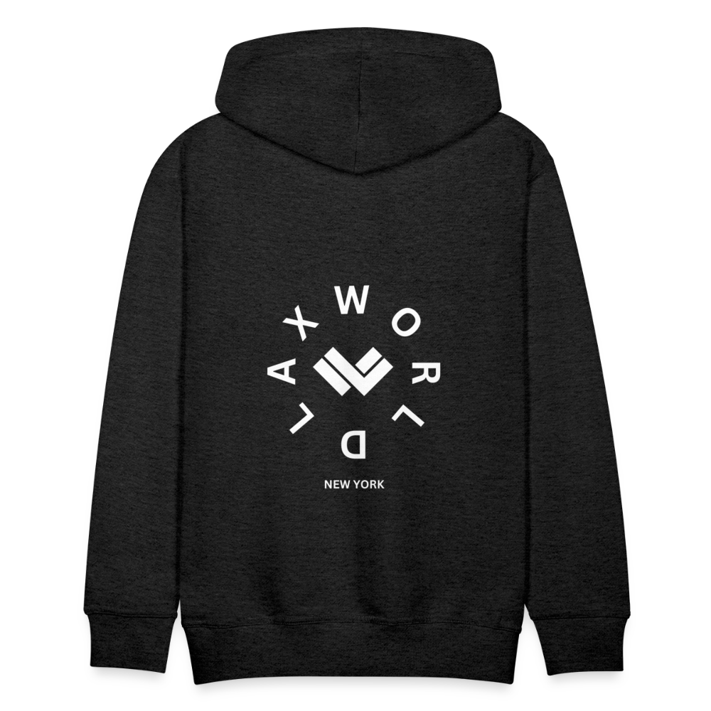  Unisex Lacrosse Heavyweight Hoodie - charcoal grey Front with Big Logo 