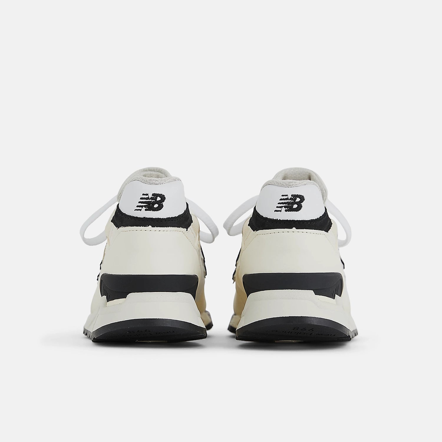 Classic New Balance 998 B/W Lacrosse Shoes - Front Back 