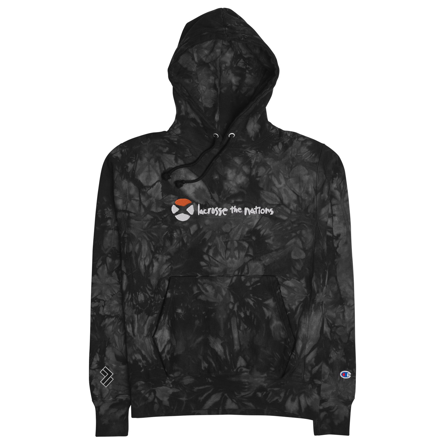 Champion’s Embroidered Tie Dye Lacrosse Hoodie - Front 