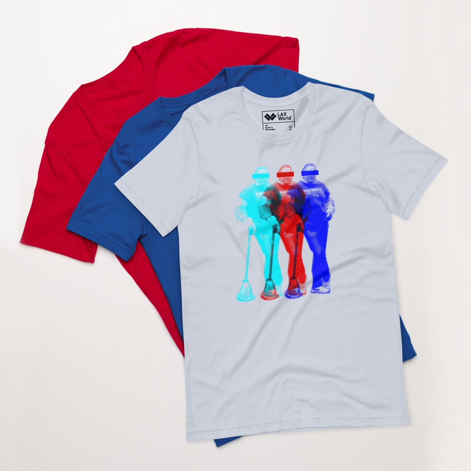  Premium Lacrosse Guy Shirt  - Light Blue Front 