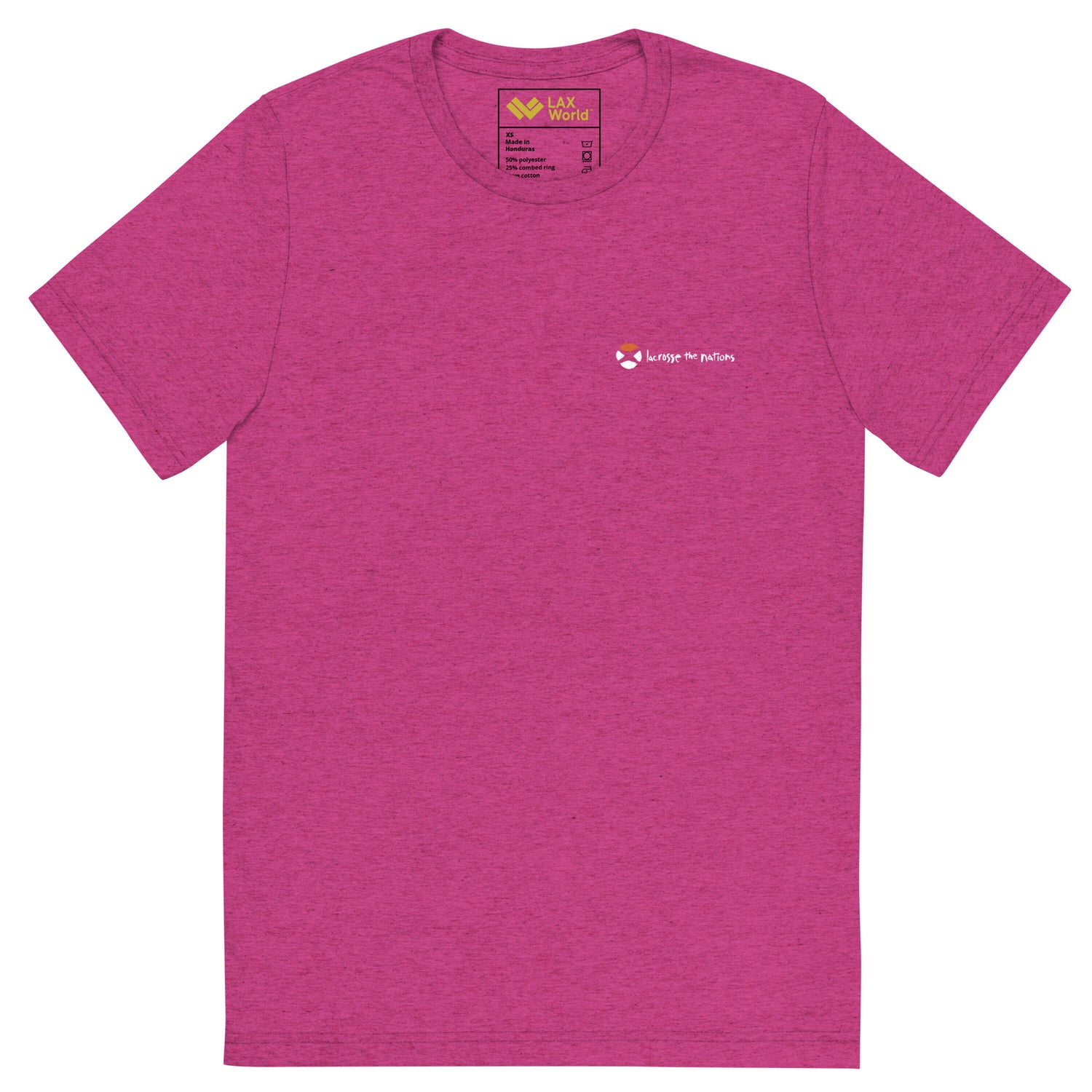 Premium Lacrosse T Shirt ‘Do Good’ Berry Front