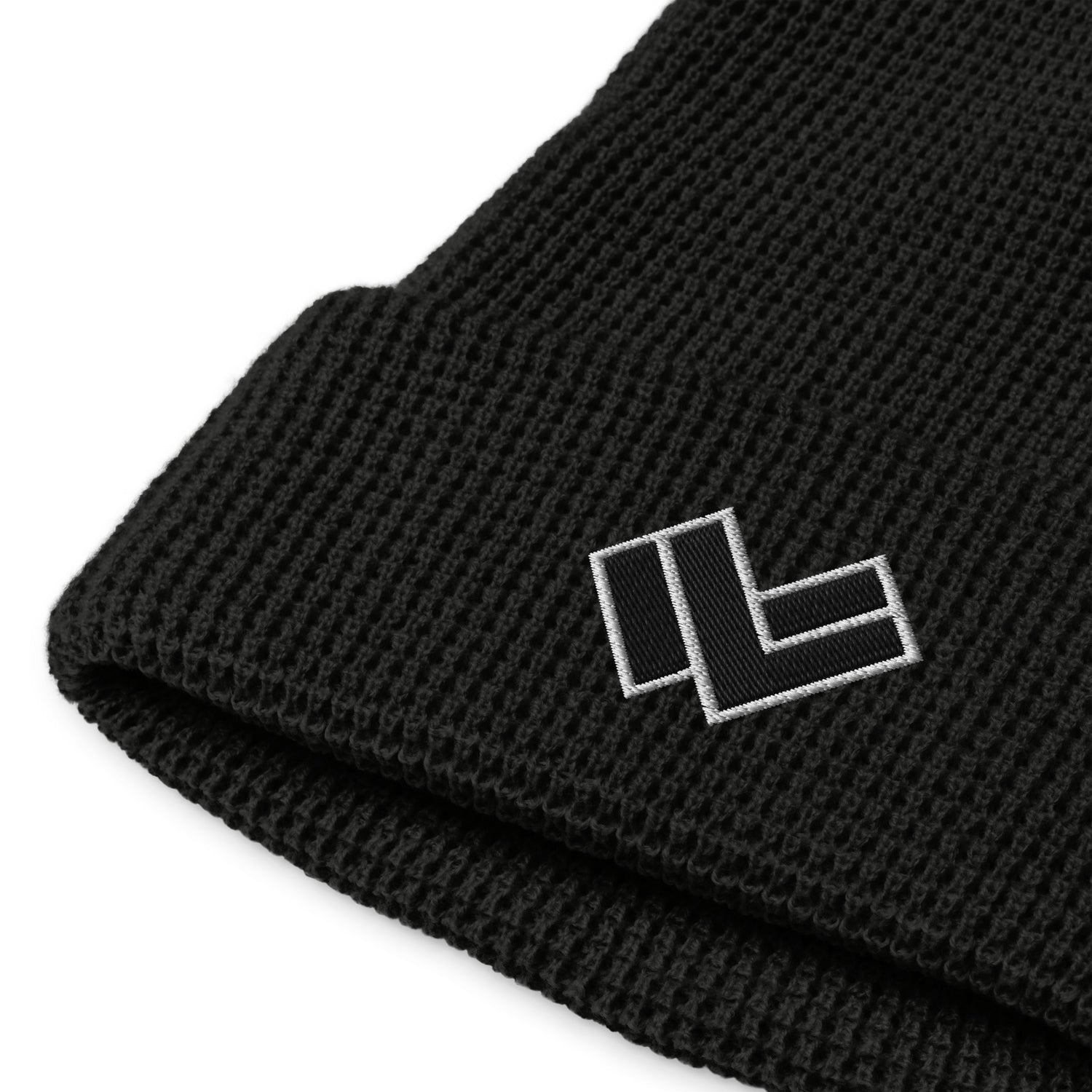 LAX World Cradle Multicolor Waffle Lacrosse Beanie - Black Front Zoom with Logo 