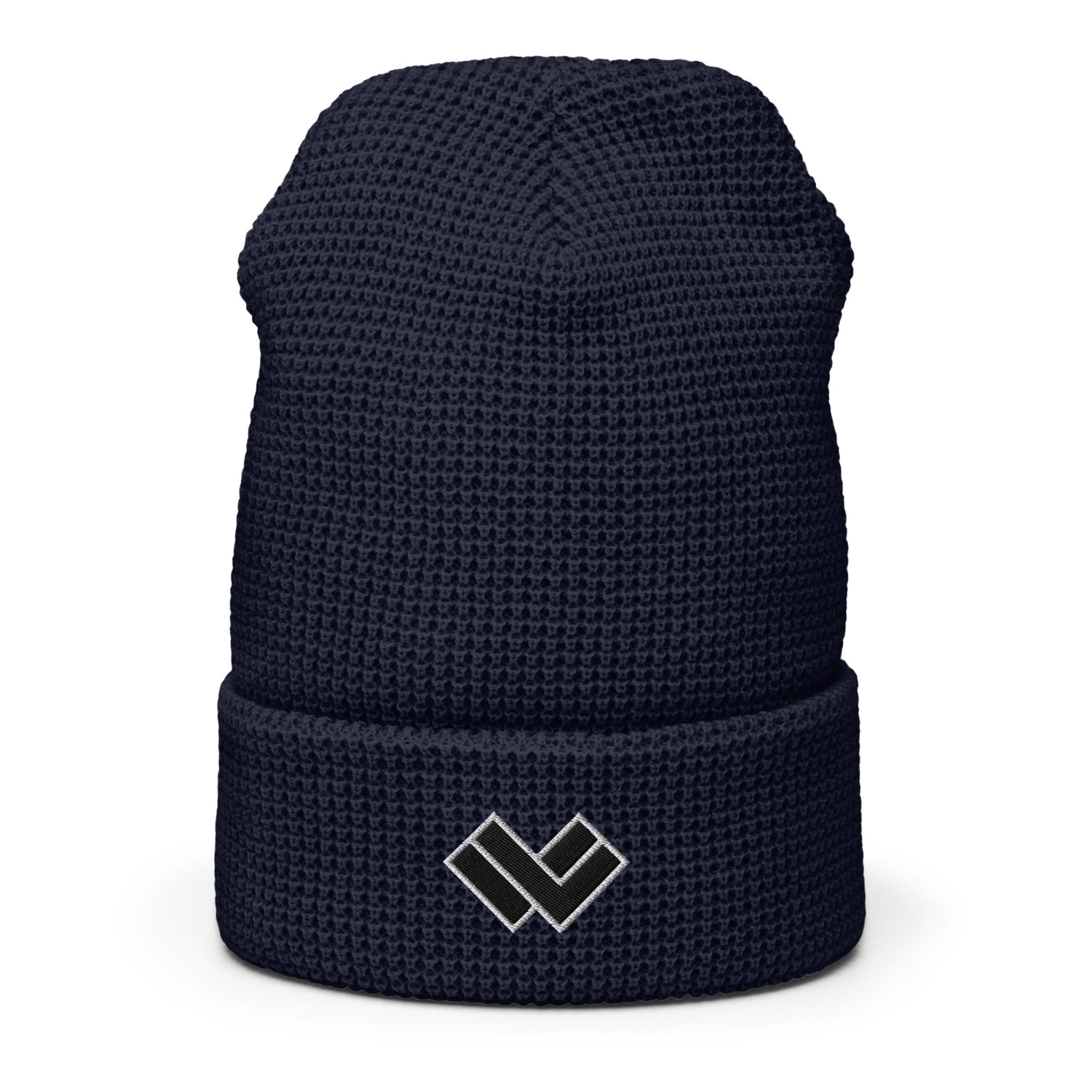 Lacrosse Waffle Beanie - Navy full Front with Logo 
