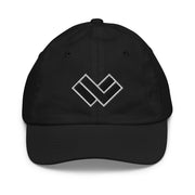 LAX World - Kid’s Cradle Collection Unisex Lacrosse Hat- Front Black Logo 