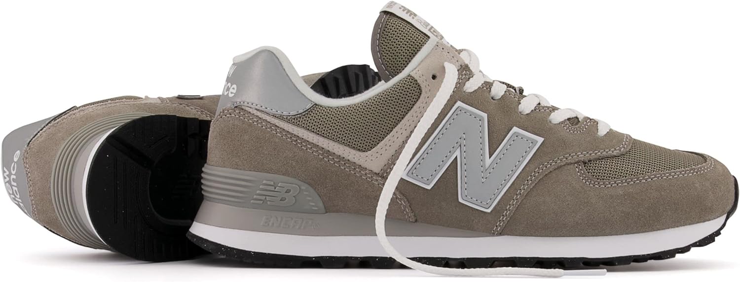 Women's New Balance 574 V2 Essential Beige Lacrosse Sneaker  - Front and back 