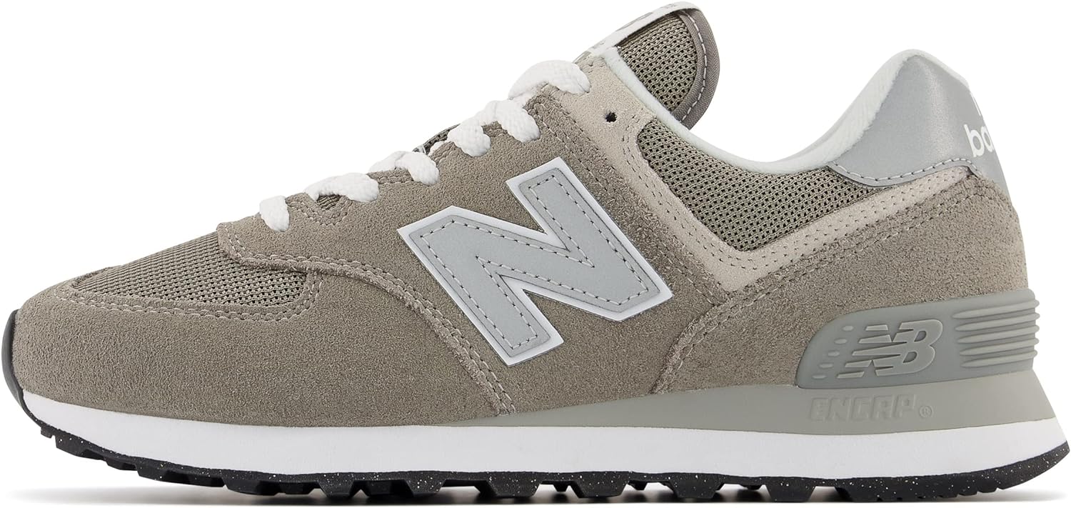 Premium New Balance 574 V2 Grey-White Women's Essential Lacrosse Sneakers - Front Right 